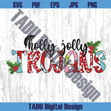 Holly Jolly Trojans Png Brushstrokes Dalmatian Dots Christmas Png