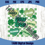 Saint Patricks Day You Are Lucky Svg Checkered Heart Shamrock Png - Blue Sea Svg